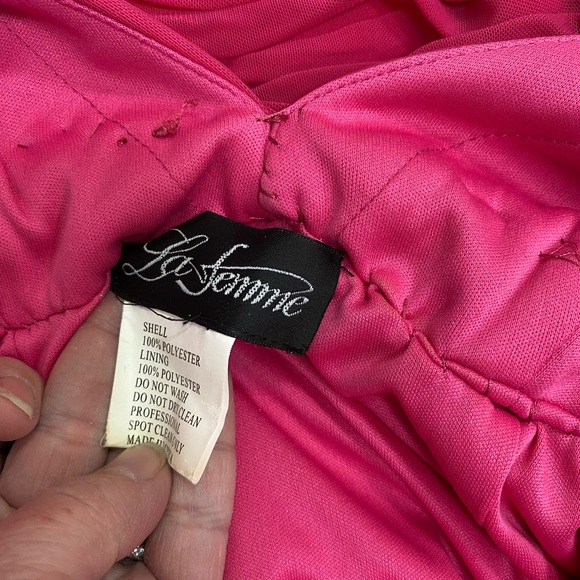 Hot Pink & Iridescent Beads Sleeveless Rouched Bodycon Homecoming Prom Dress S/M - Picture 16 of 16